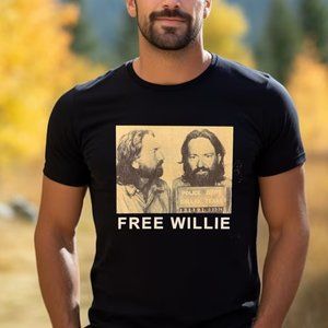 Willie Nelson Mugshot Free Retro Country Music Fan Unisex T-Shirt